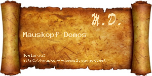 Mauskopf Domos névjegykártya